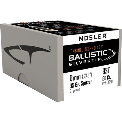 Nosler Ballistic Silvertip Hunting Bullets 6mm 95 Gr. Spitzer Point 50 Pk.