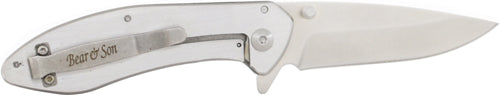 Bear & Son Stainless Liner - Lock 2.78" W/clip Stainless