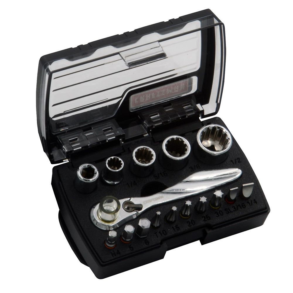 CRAFTSMAN® 16-Piece Mini Ratchet & Socket Set - 1/4" Drive Ratchet