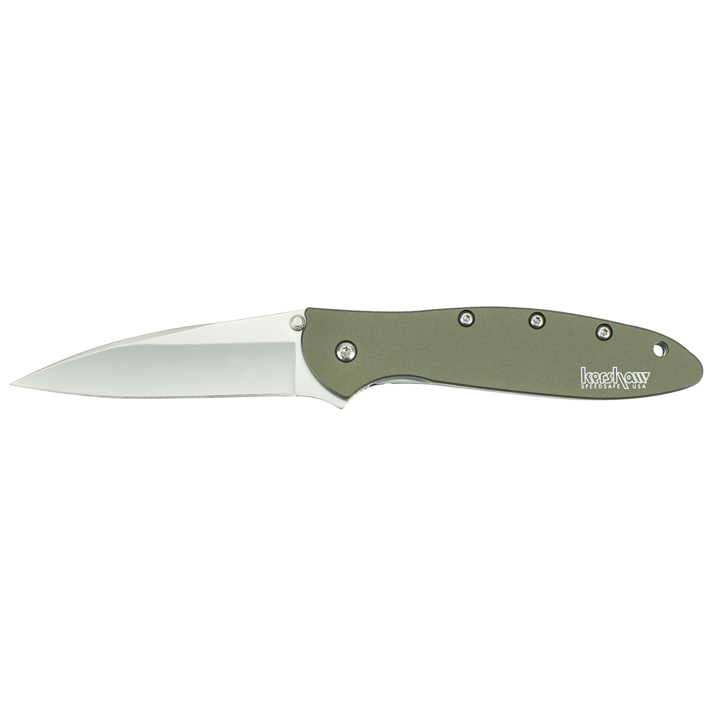 Kershaw Leek Assisted 3 in Bead Blast Plain Teal Aluminum