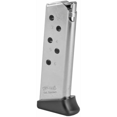 Walther Magazine Ppk 380 - .380acp 6rd Finger Rest Nkl