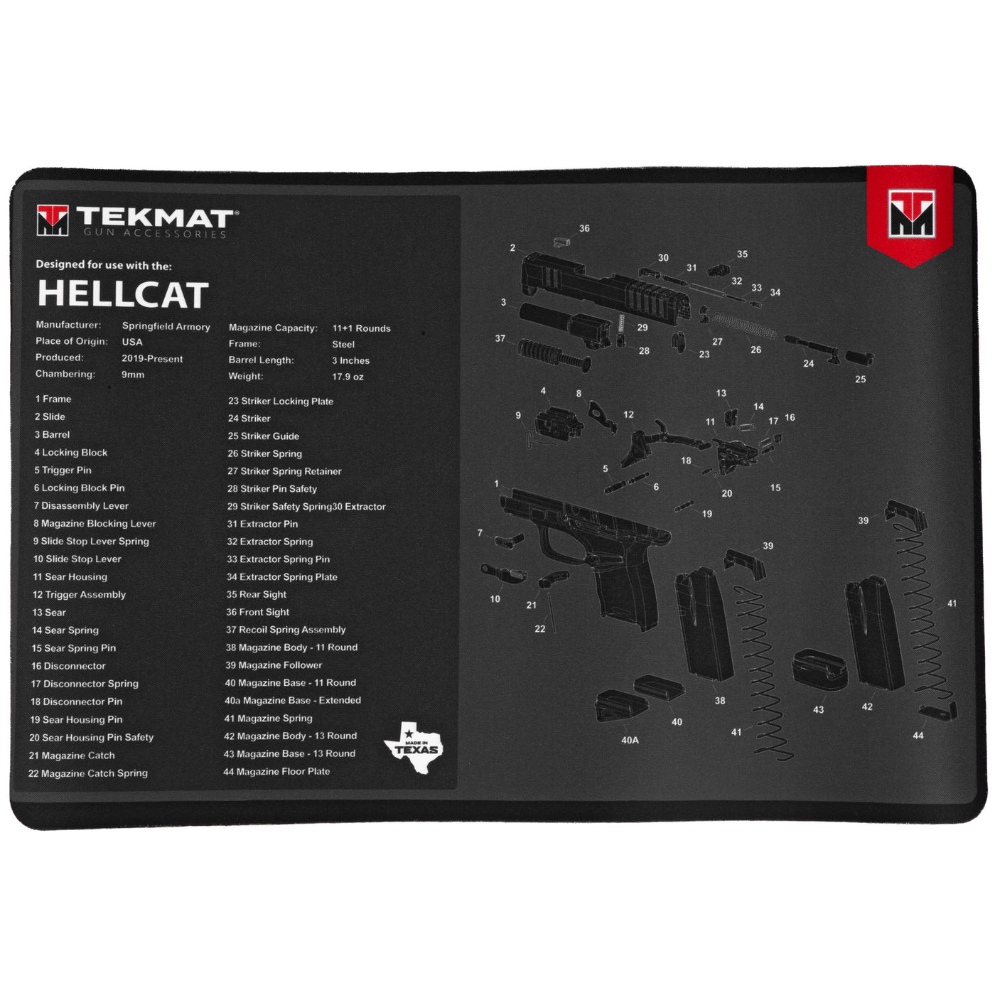 Tekmat Springfield Hellcat Gun Cleaning Mat