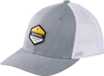 Browning Cap 720 Mesh Snapback - Hex Patch Heather Gray Osfm