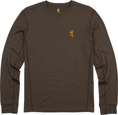 Browning Merino Wool Ls Crew - Shirt Major Brown