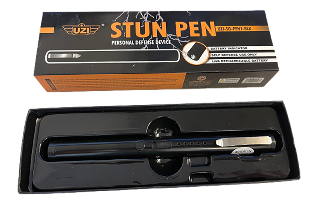 Uzi Accessories Stun Pen, Camp Uzisgpen1blk Defense Stun Pen W/clip   Blk