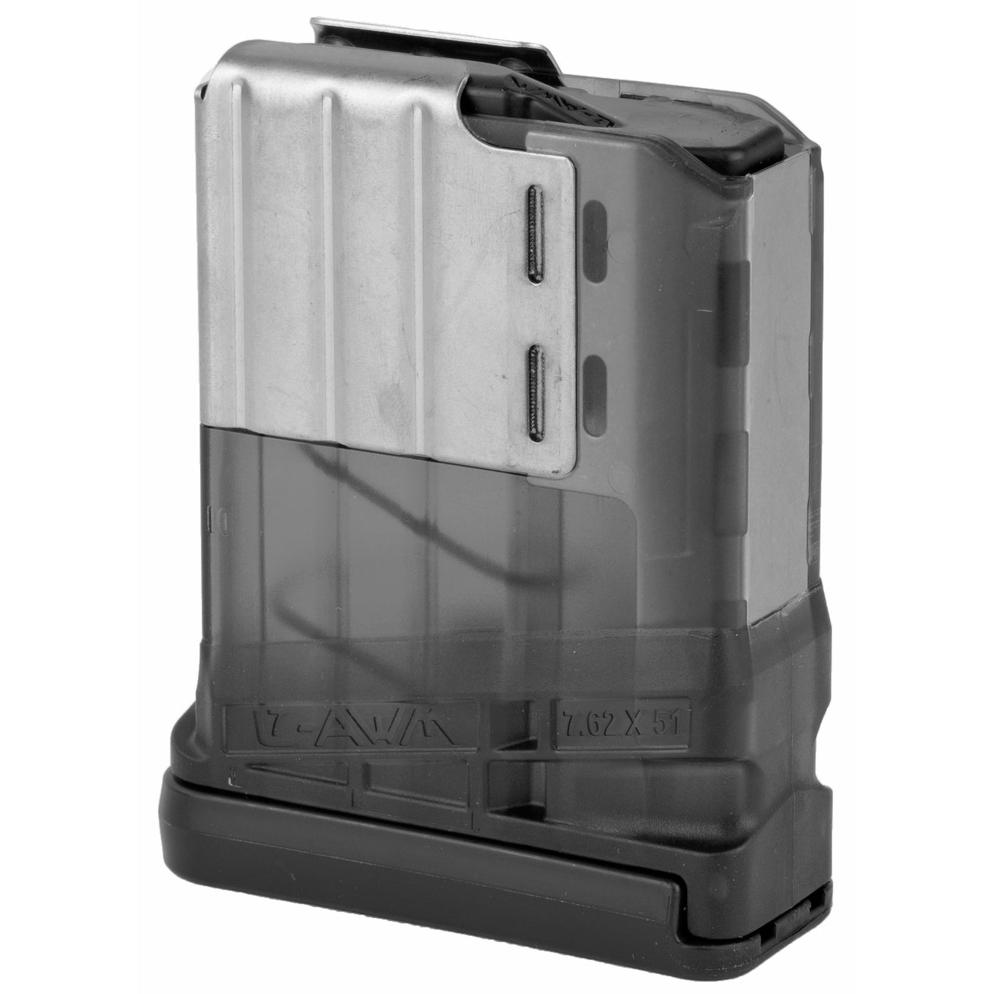 Lancer Magazine L7awm Sr-25 - 7.62x51 10rd Translucent Smoke