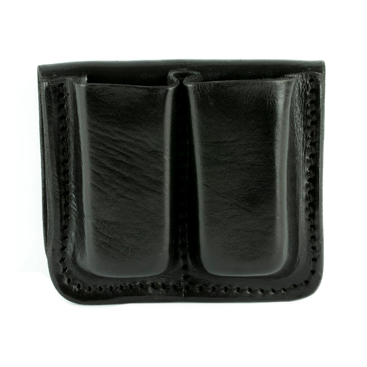 Tagua Double Mag Pouch Owb - Leather Fits Glock 9mm Blk Amb