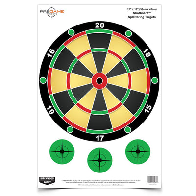 B/c Target Pregame 12"x18" - Shotboard 8 Targets