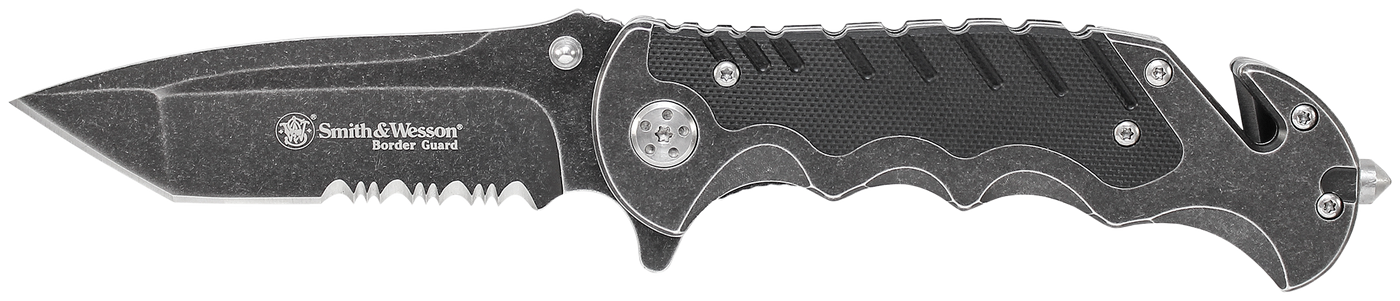 Sw Knives Border Guard, Swk Swbg10scp   Border Guard Serrated Stonewash