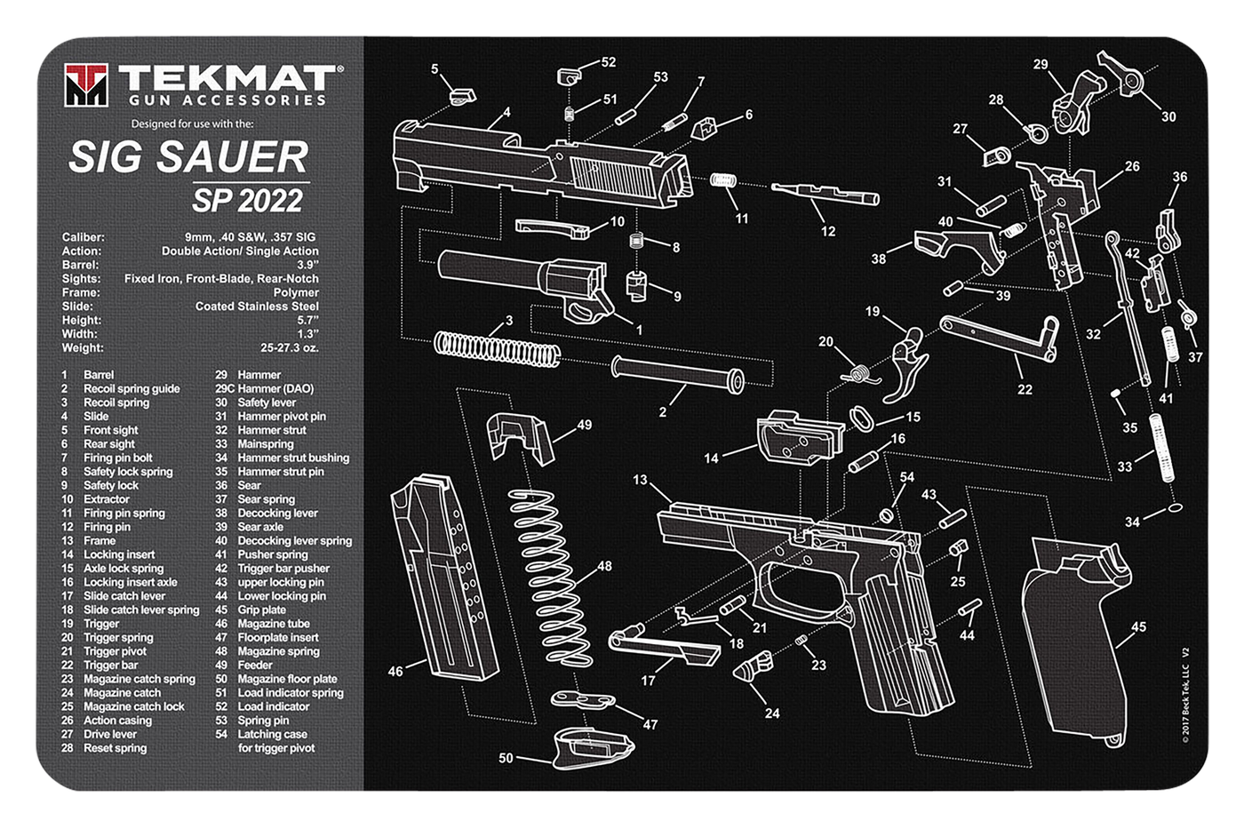 Beck Tek, Llc (tekmat) Sig Sauer Sp2022, Tekmat Tek-r17-sigsp2022   Sig Sp 2002