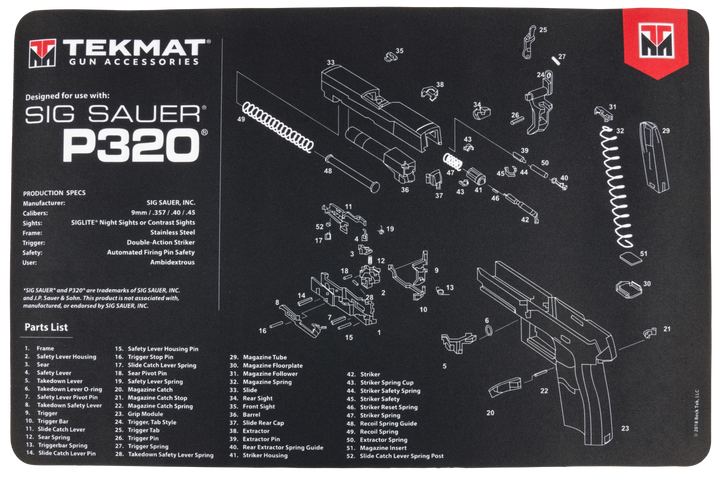 Beck Tek, Llc (tekmat) Sig Sauer P320, Tekmat Tekr17sigp320       Sig P320 Gn  Mat