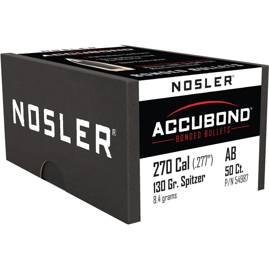 Nosler Accubond Bullets .270 Cal. 130 Gr. Spitzer Point 50 Pk.
