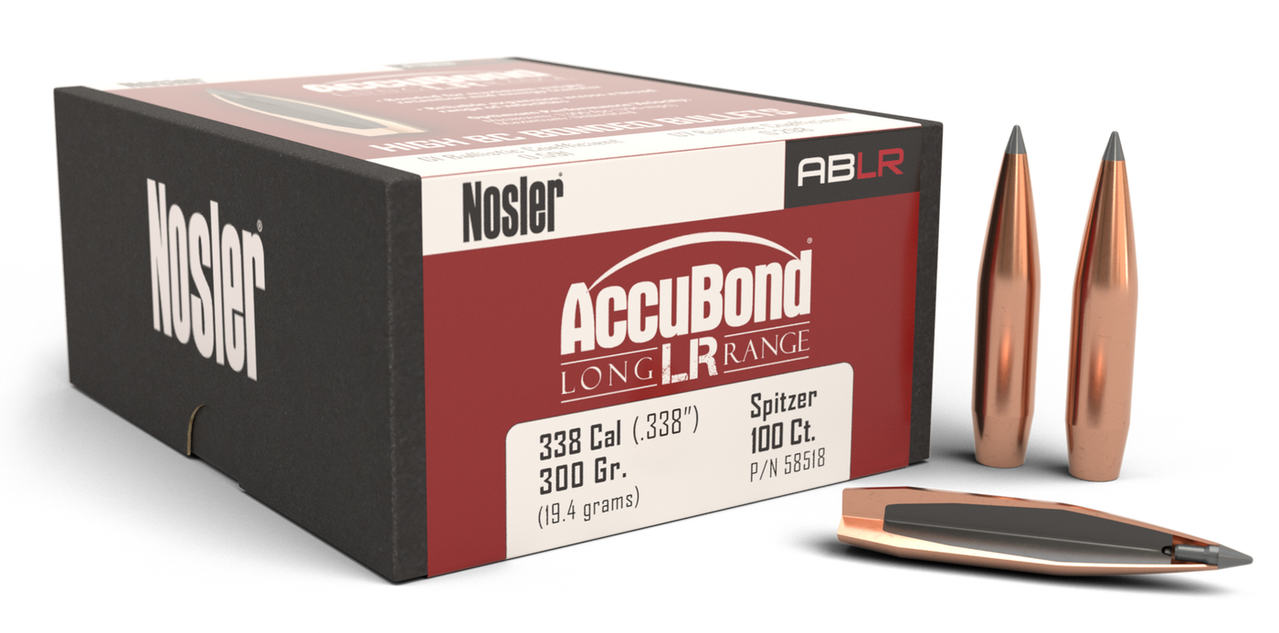 Nosler Accubond Long Range Bullets .338 Cal. 300 Gr. Spitzer Point 100 Pk.