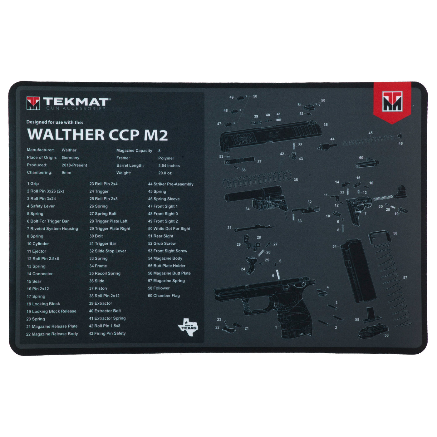Tekmat Pstl Mat For Walther Ccp M2