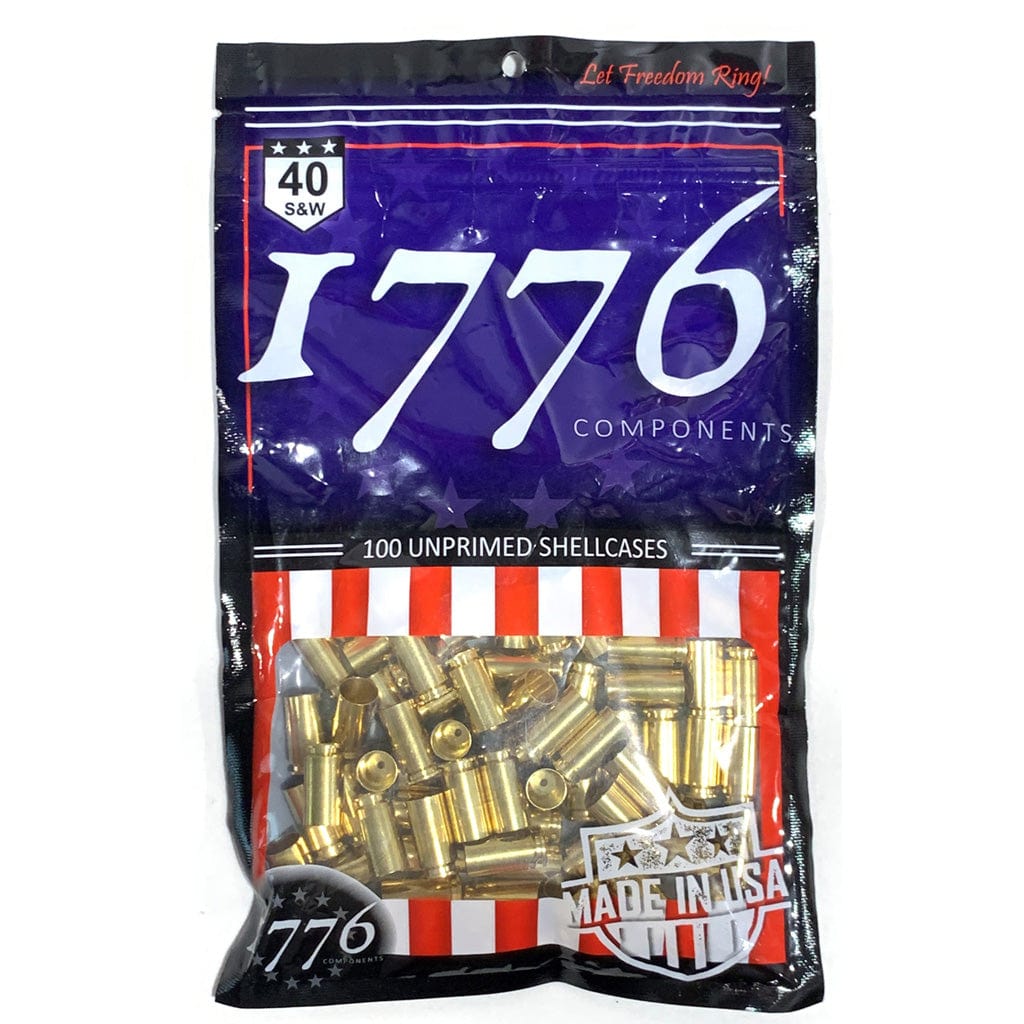 1776 Usa 1776 Usa Unprimed Brass 40 S&w 100 Pc. Reloading