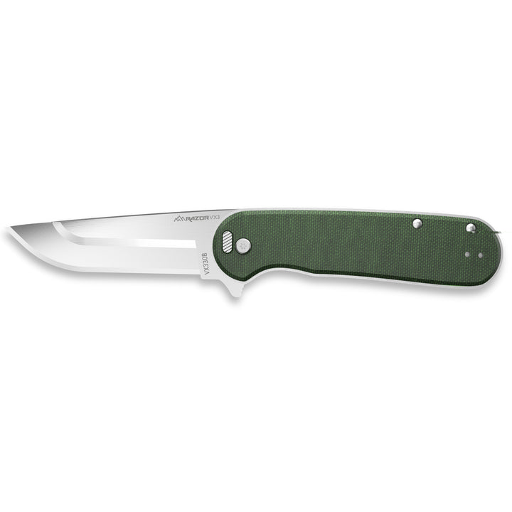 Outdoor Edge Razor Vx3 3" Fldr - Green Micarta Ss Ball Bearings