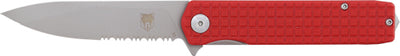 Cobratec Medium Cayden 3.25" - Red/ss D2 Serrated Blade