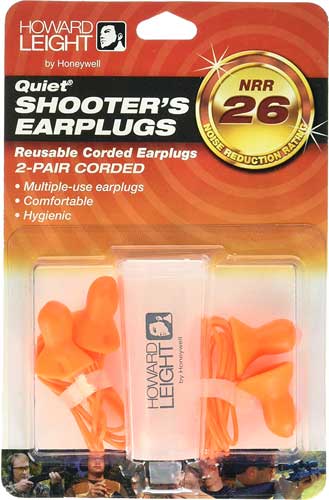 Howard Leight Quiet Ear Plugs - W/cord & Case 2-pair Pack
