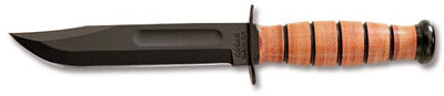 Ka-Bar Full-Size Fixed Army 7 in Black Blade Leather Handle