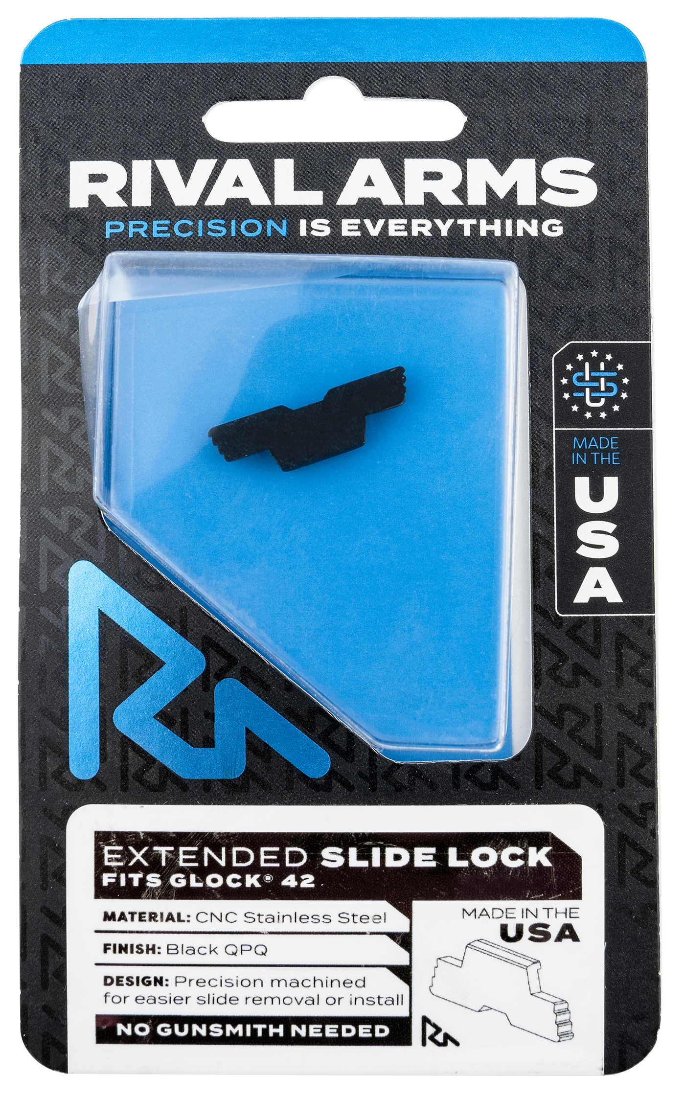 Rival Arms Slide Lock, Rival Ra-ra80g004a Slide Lck Ext Glk 42 Blk