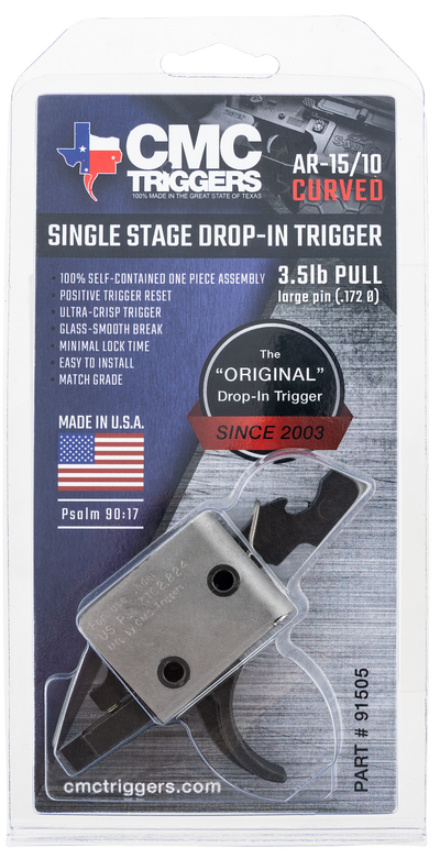 Cmc Triggers Ar15/ar10 Single Stage Trigger Curved Large Pin 3-3.5 Lb. Pull