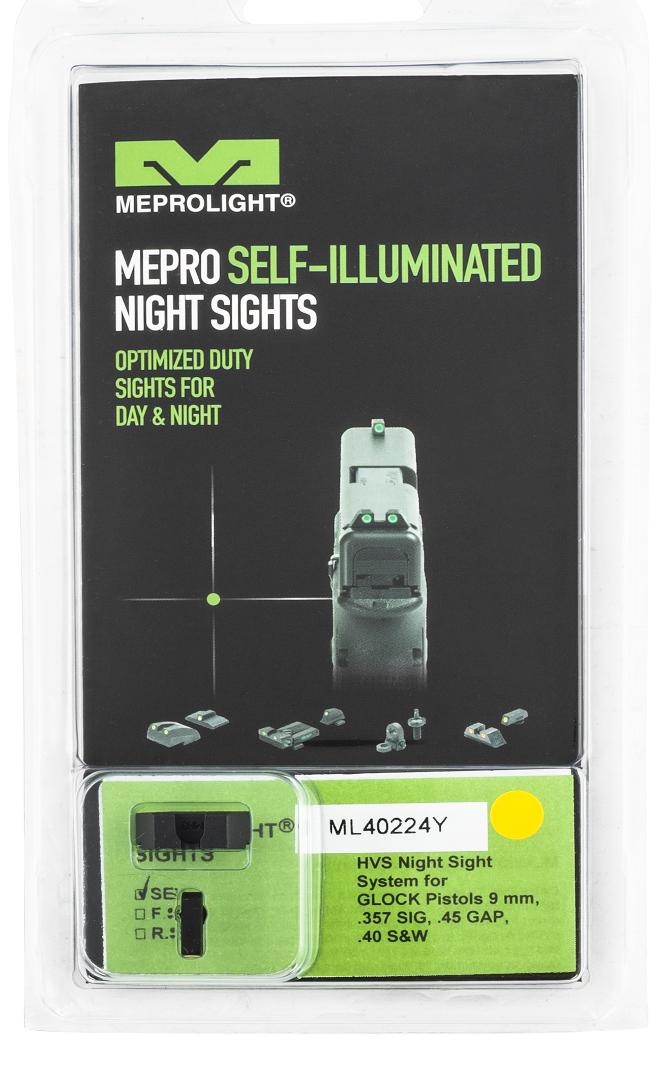 Mepro Usa Llc Mepro Hyper-bright, Mepro 402243121  Hyperbright Glk 9/40      Ylw/grn