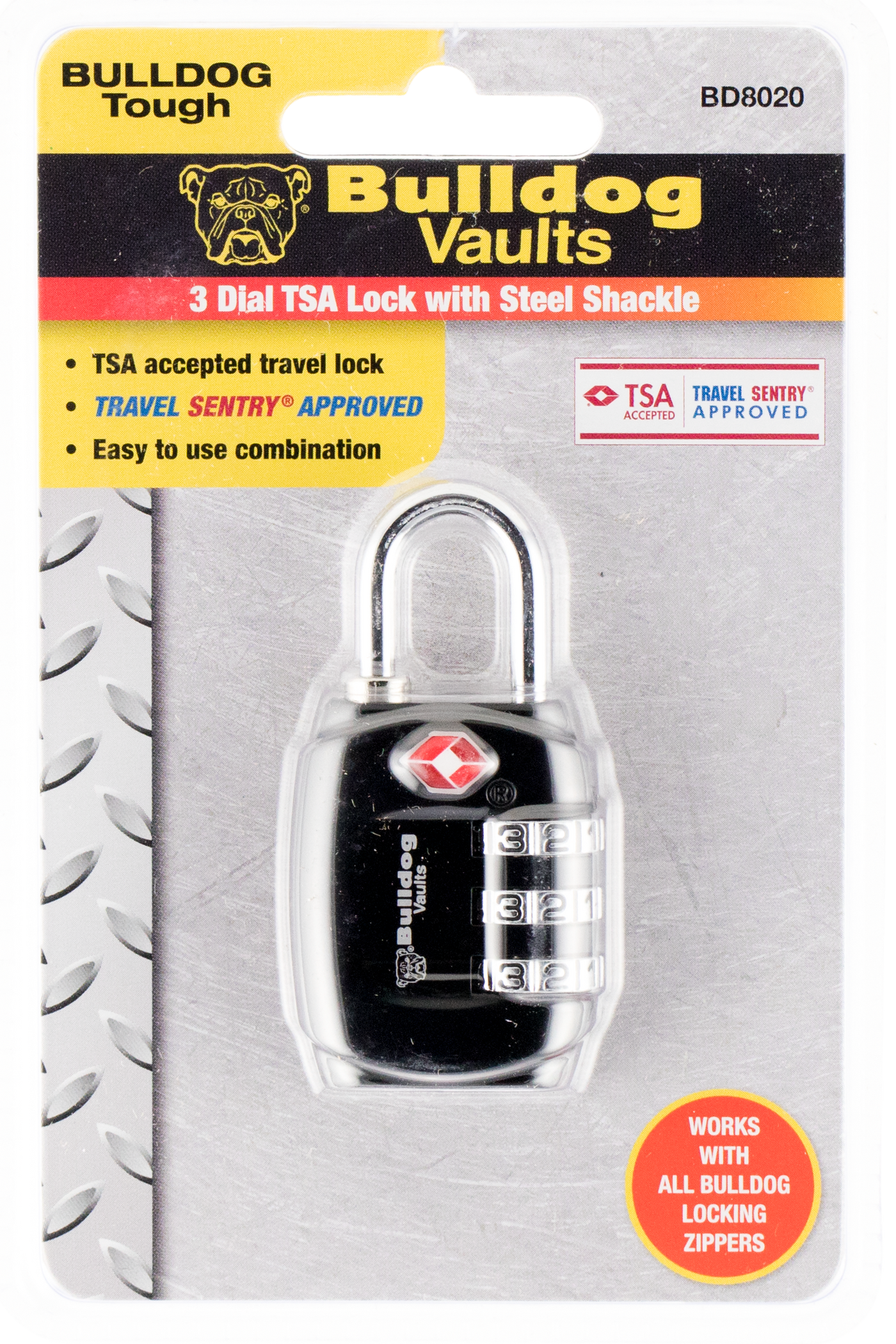 Bulldog Single Pack Tsa Lock Steel Shackle Lock