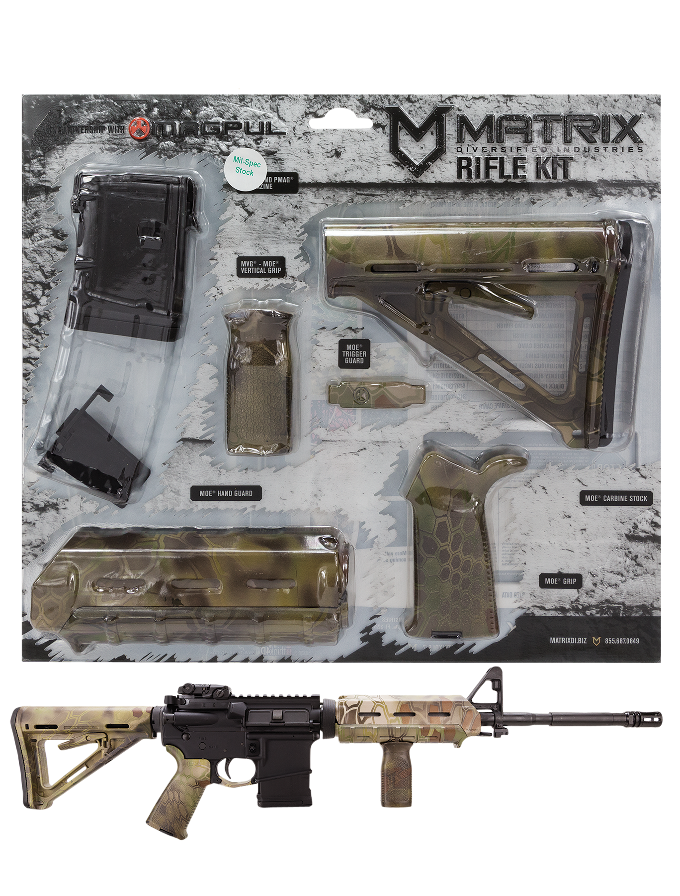 Matrix Diversified Ind Magpul Carbine Accessory Kit, Mdi Magmil62-km Kryptek Mandrake   10r