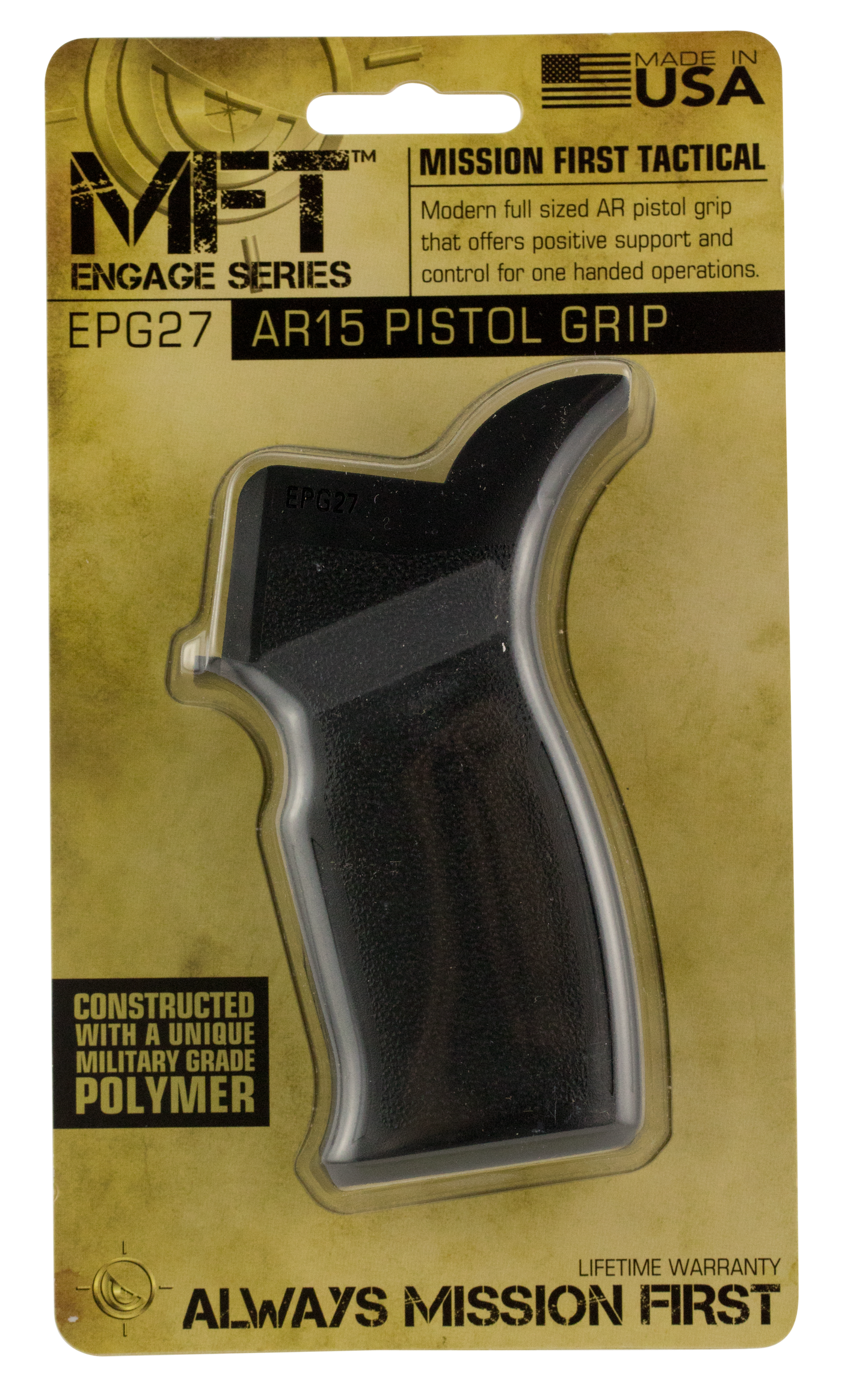 Mft Engage Ar15/m16 Enhanced - Pistol Grip W/finger Grooves