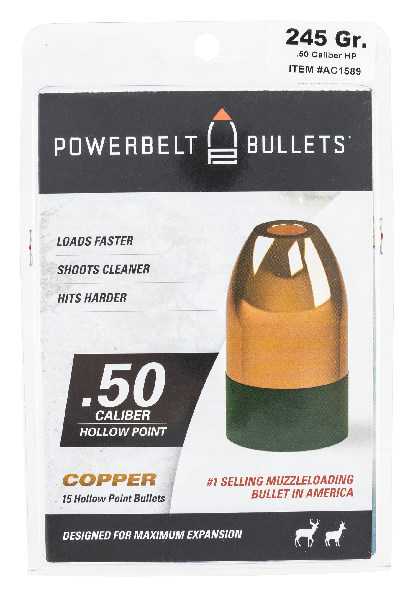 Cva Powerbelt Bullets .50 Cal - 295gr Copper Hp 15ct