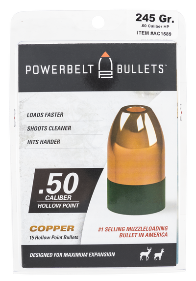 Cva Powerbelt Bullets .50 Cal - 295gr Copper Hp 15ct