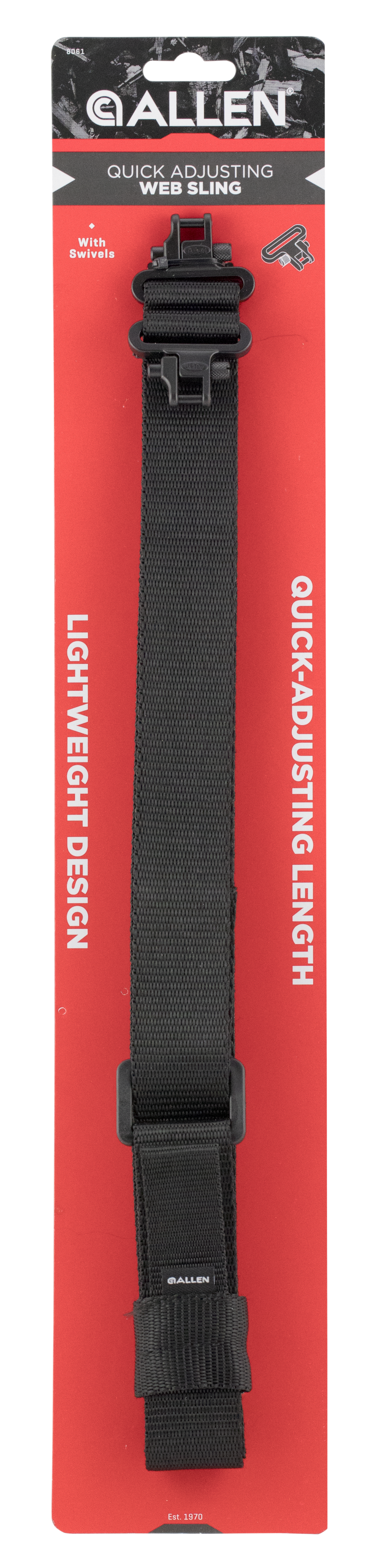Allen Quick Adjusting Rifle Sling With Swivels Black