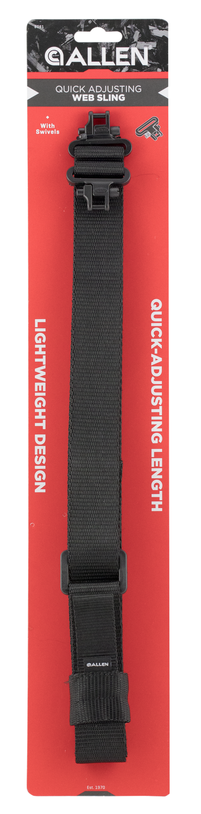 Allen Quick Adjusting Rifle Sling With Swivels Black