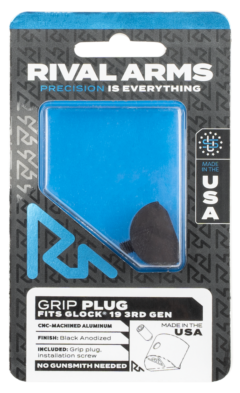 Rival Arms Grip Plug, Rival Ra75g201a Grip Plug Glock 19 Gen3 Blk