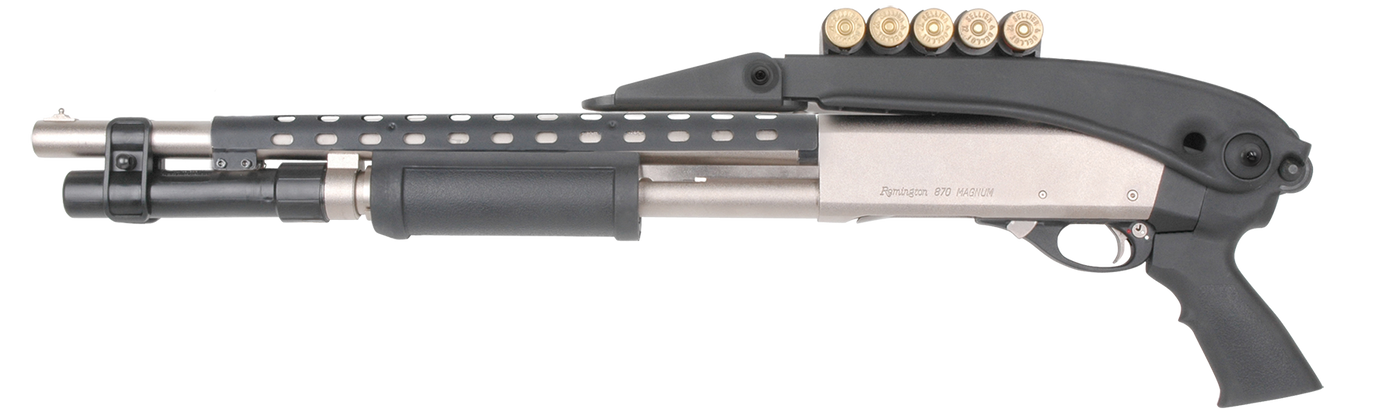 Adv. Tech. Stock Shotgun 12ga. - Pumps Top Folding Black Syn