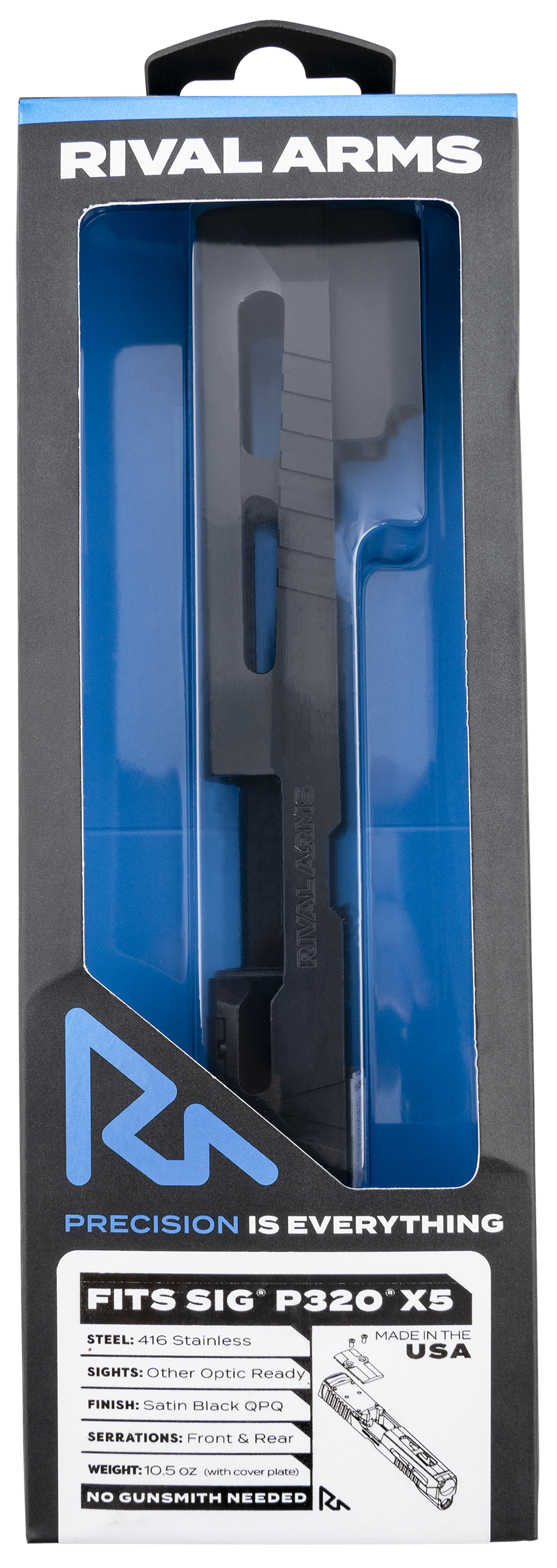 Rival Arms Sig320 X5 A1 - Stripped Slide W/doc Cut Black