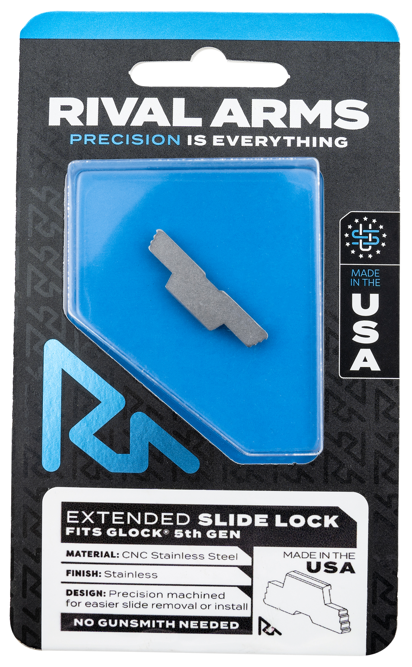 Rival Arms Slide Lock, Rival Ra-ra80g002d Slide Lck Ext Glk Gen5 Ss