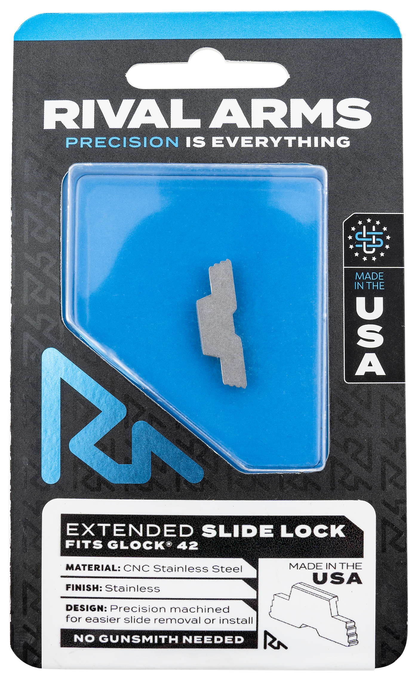 Rival Arms Slide Lock, Rival Ra-ra80g004d Slide Lck Ext Glk 42 Ss