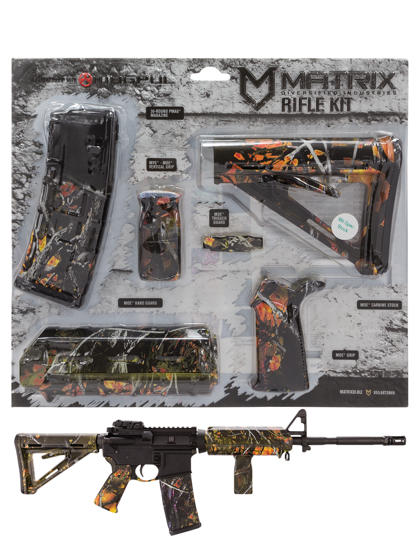 Matrix Diversified Ind Magpul Carbine Accessory Kit, Mdi Magmil42-wf Wildfire           Kit