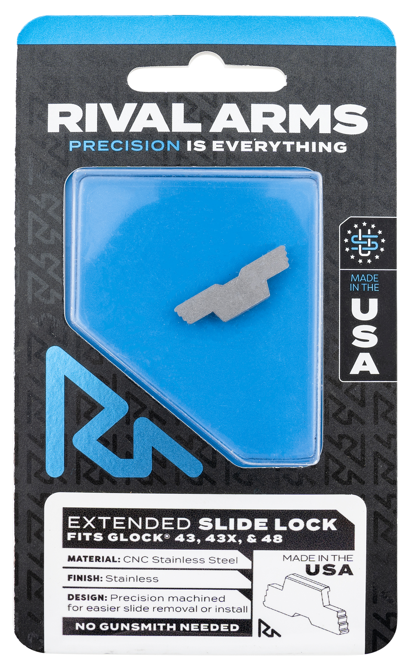 Rival Arms Slide Lock, Rival Ra-ra80g003d Slide Lck Ext Glk 43 43x 48 Ss