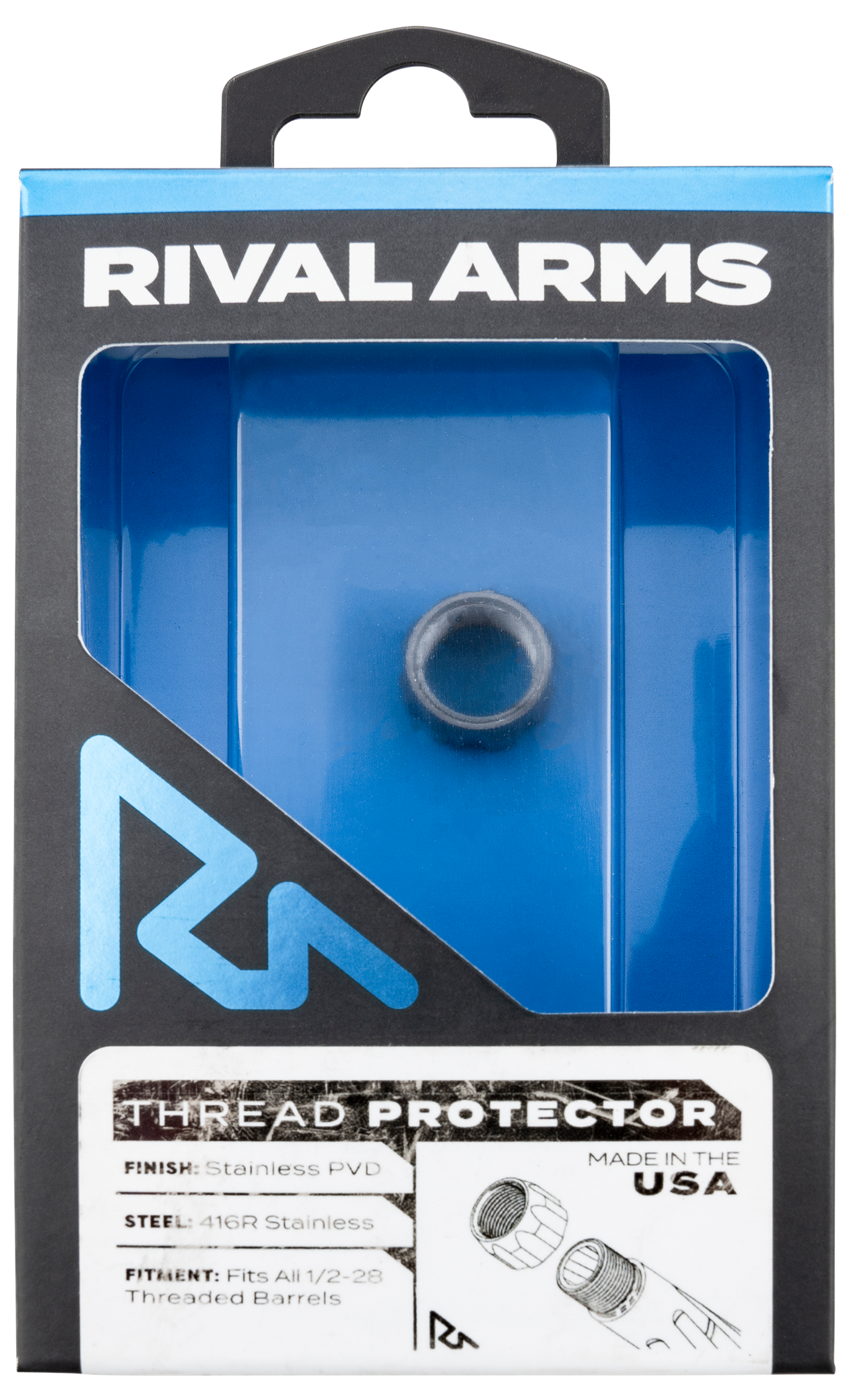 Rival Arms Thread Protector, Rival Ra-ra300001d Thrd Prtctr 9mm 1 2-28 Flt Ss