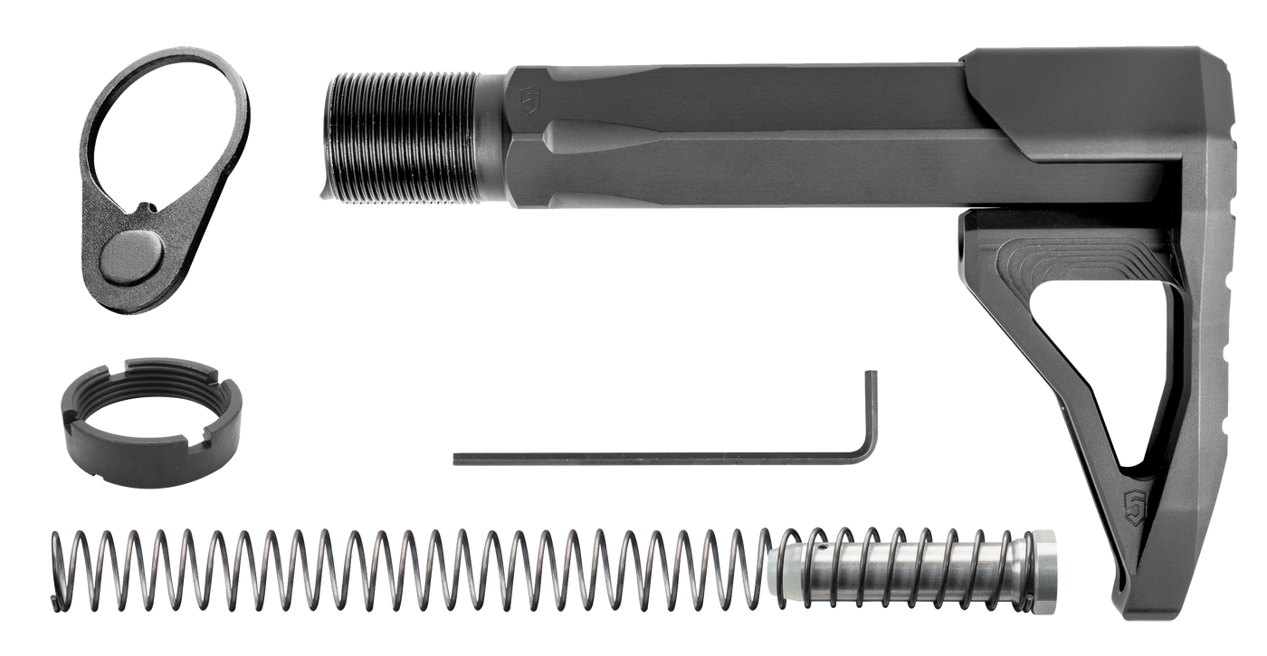 Phase 5 Mini Stock Assembly - Carbine Tube Ar-15 Black