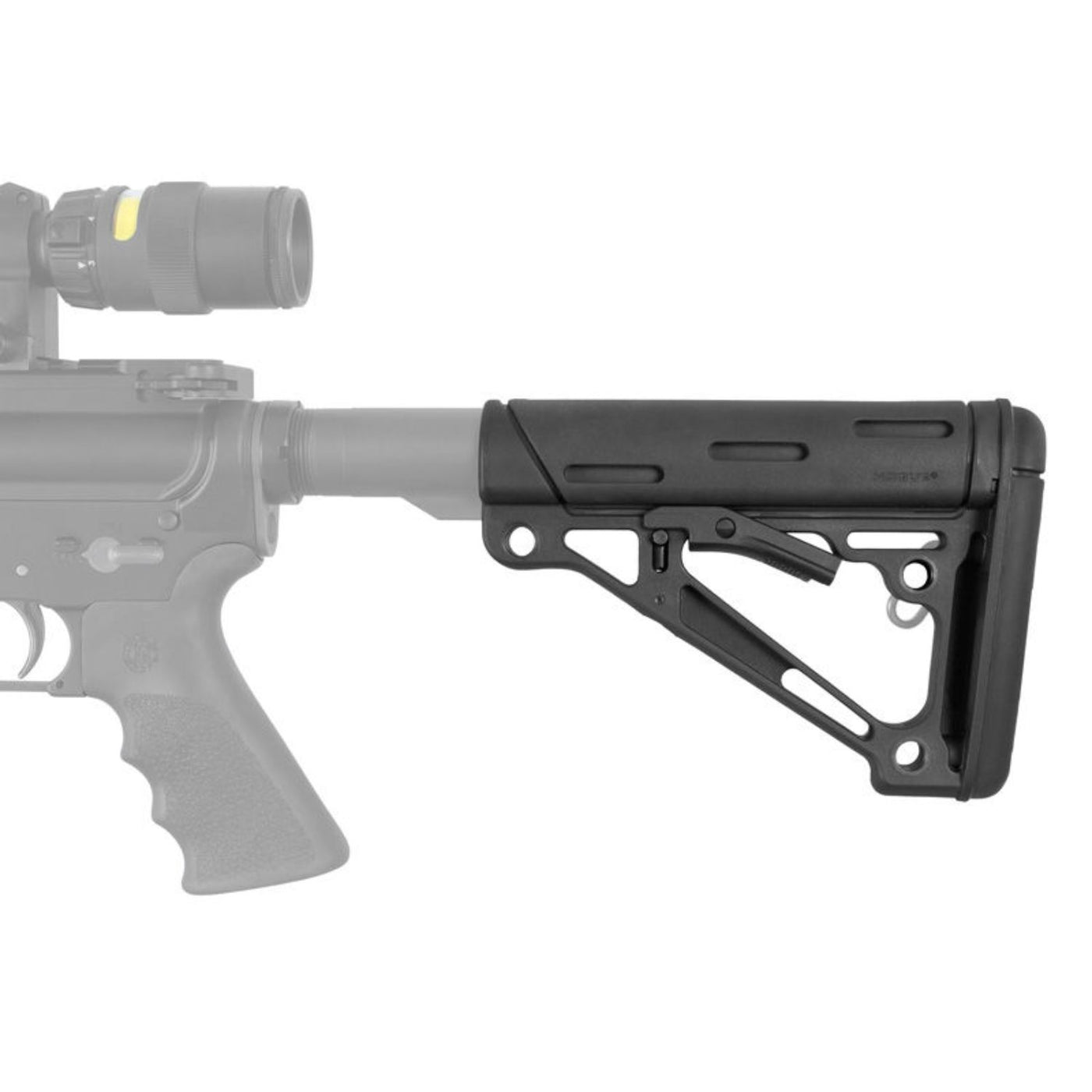 Hogue Overmolded Collapsible Buttstock Black Fits Mil-spec Buffer Tubes