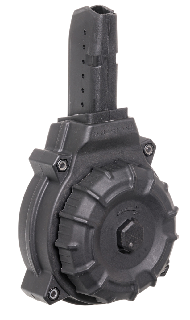 Promag Polymer Drum Magazine Ar-15 Glock 9mm Black 50 Rd.