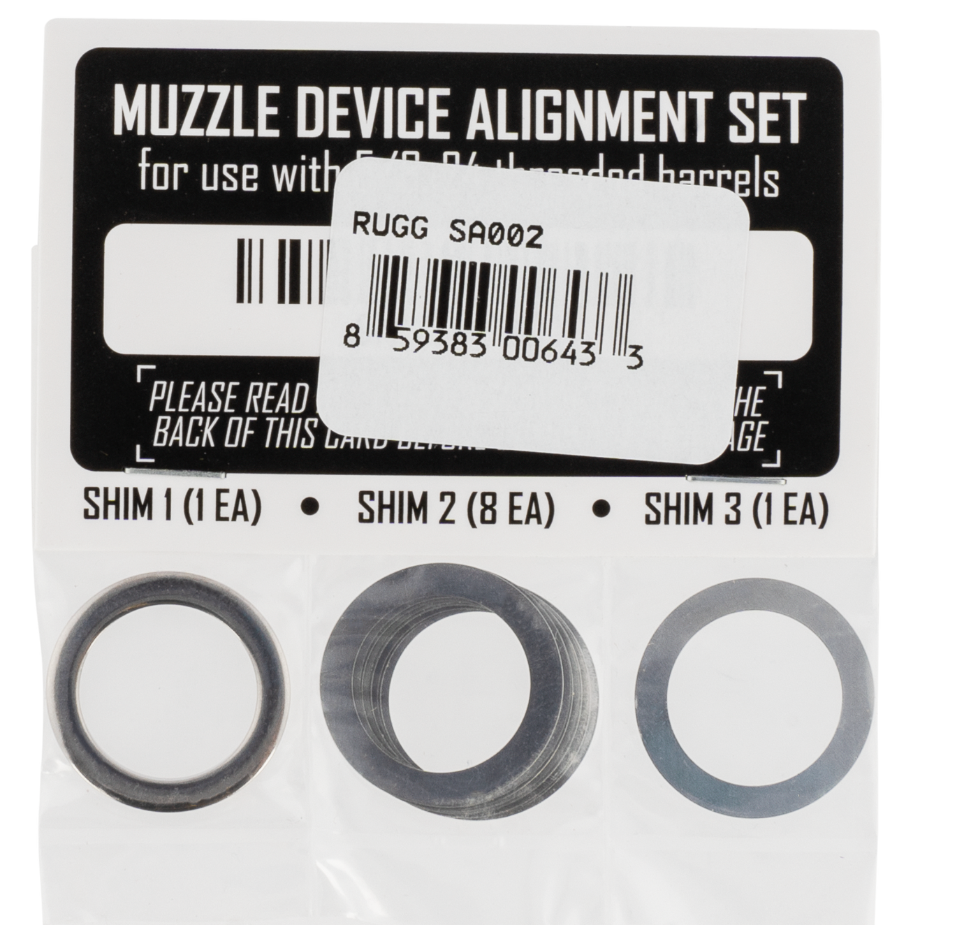 Rugged Suppressor Shim Kit, Rugged Sa002 677679 Shim Kit - 625-24 5/8x24