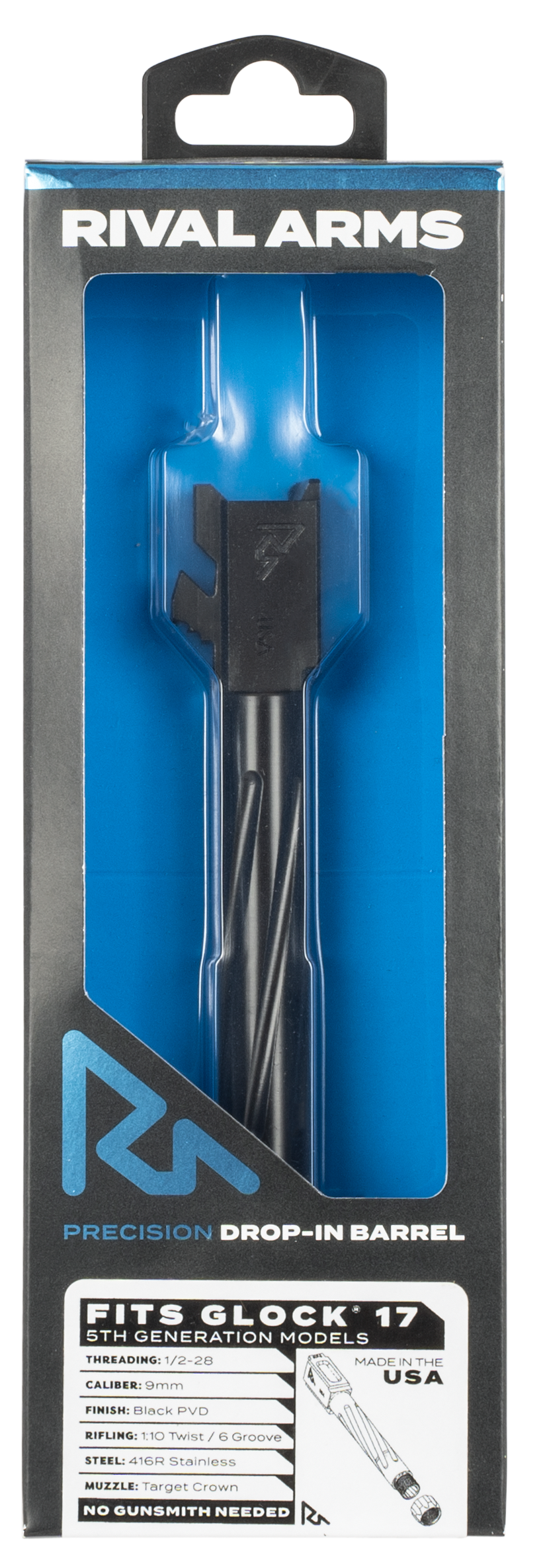 Rival Arms Barrel For Glock 17 - Gen 5 Threaded Black