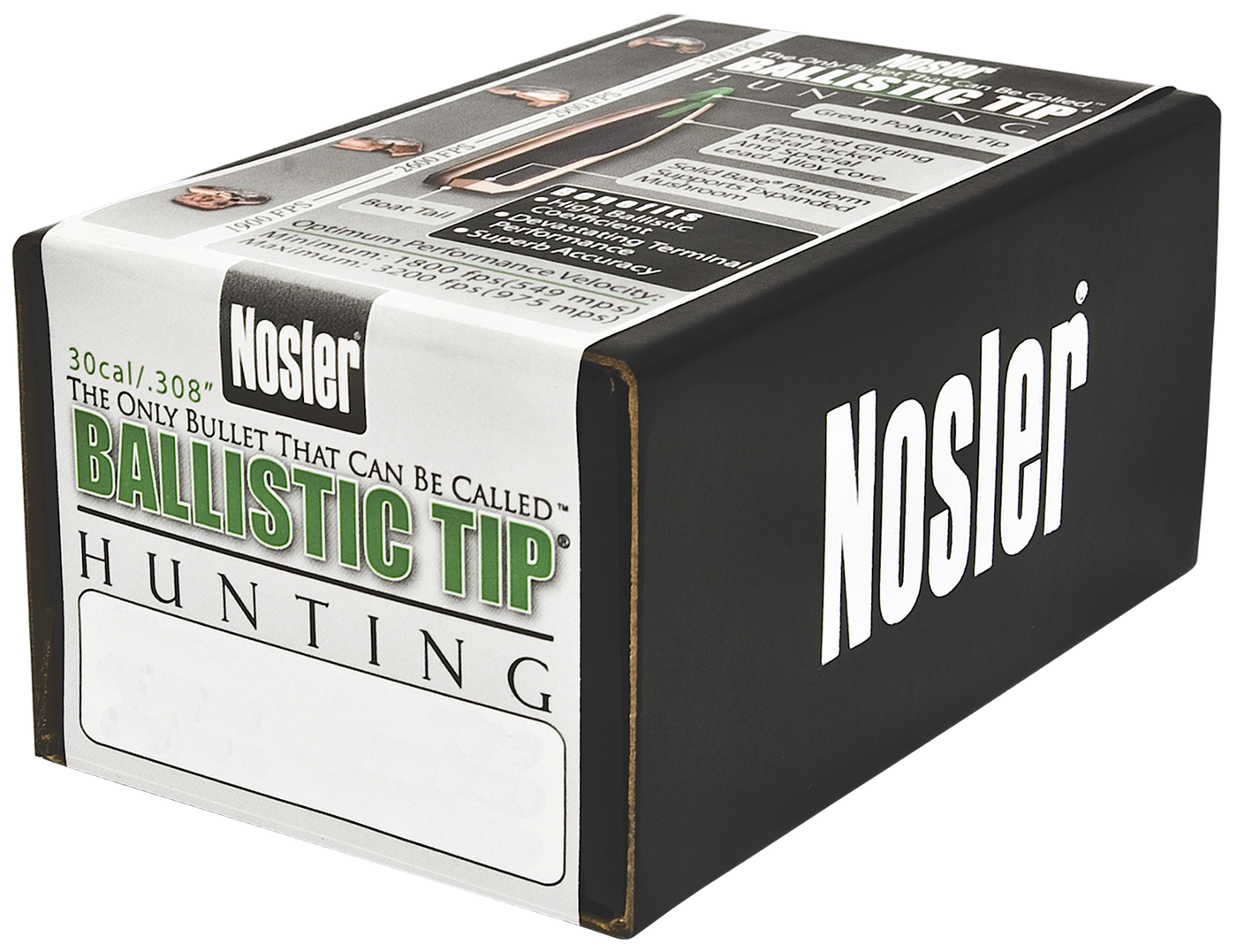 Nosler Ballistic Tip Hunting Bullets .30 Cal. 168 Gr. Spitzer Point 50 Pk.