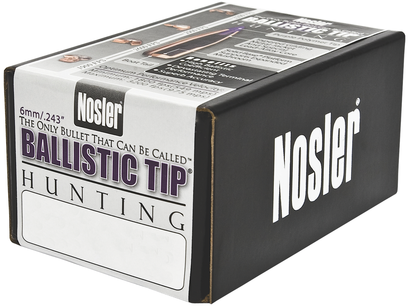 Nosler Ballistic Tip Hunting Bullets 6mm 95 Gr. Spitzer Point 50 Pk.