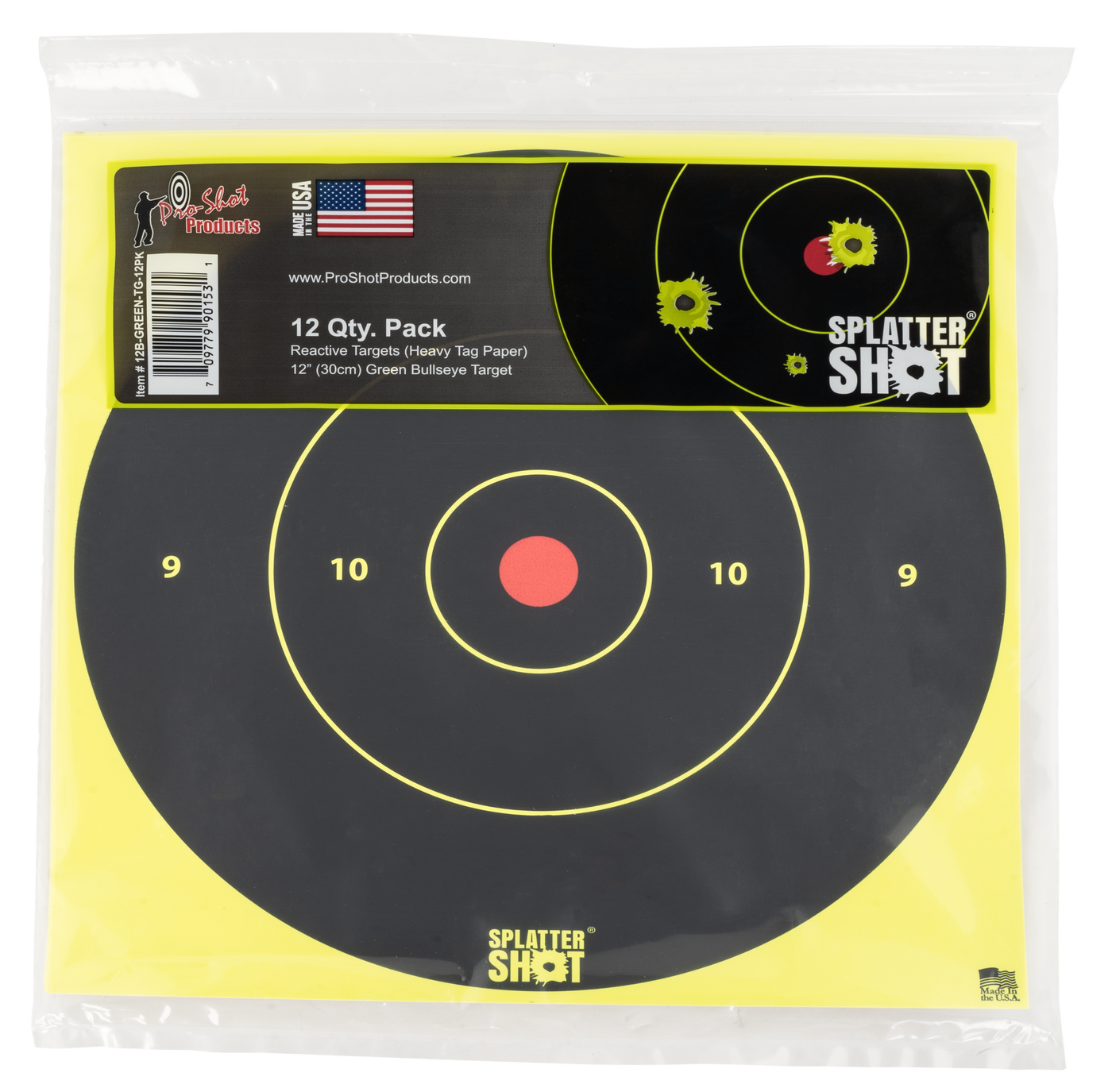 Pro-shot Splattershot, Proshot 12b-green-tg12pk 12" Splatter Bullseye Grn