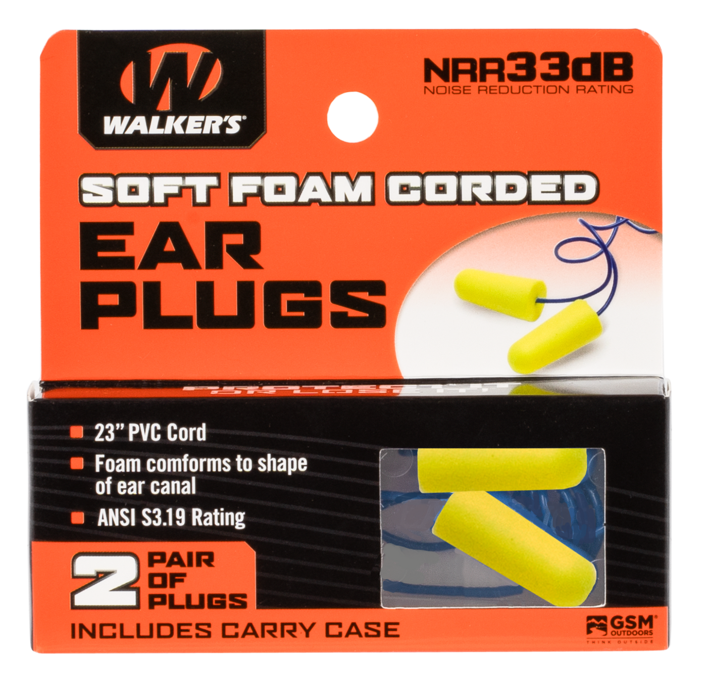 Walkers Ear Plugs Pvc Corded - Foam 32db Yellow/blue 2pair